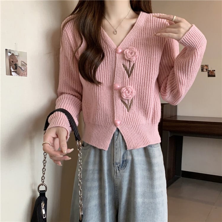 【outer】Vネックニットカーデ　M18128