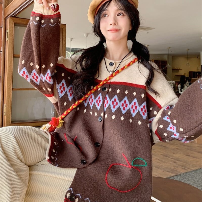【outer】刺繍ニットカーデ　M26970
