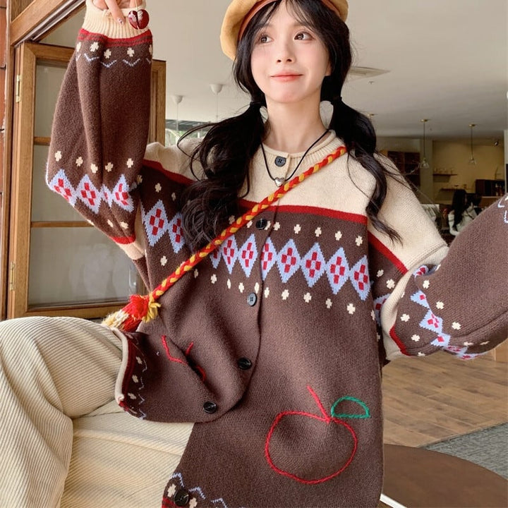 【outer】刺繍ニットカーデ　M26970