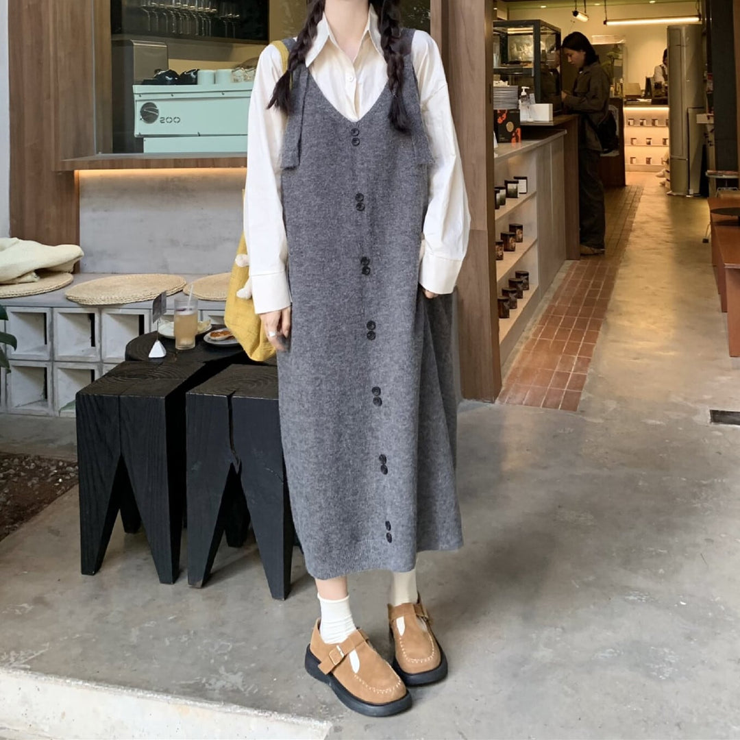 【dress】ボタンデザインベストワンピース　N2711