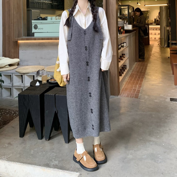 【dress】ボタンデザインベストワンピース　N2711