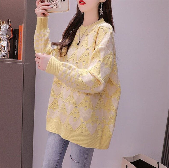 【tops】クルーネックニットセーター　M18698