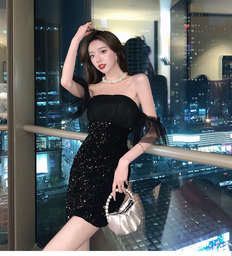 【dress】レディースファッションデートワンピース着瘦せ　M17353