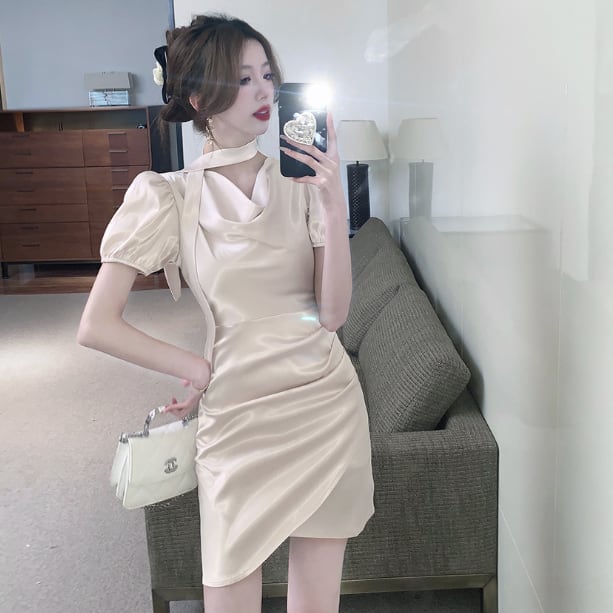【dress】細身効果抜群♪エレガントデートワンピース　M17355