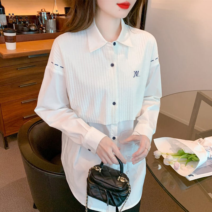 【tops】人気上昇中ファッション切り替えシャツ　M17337