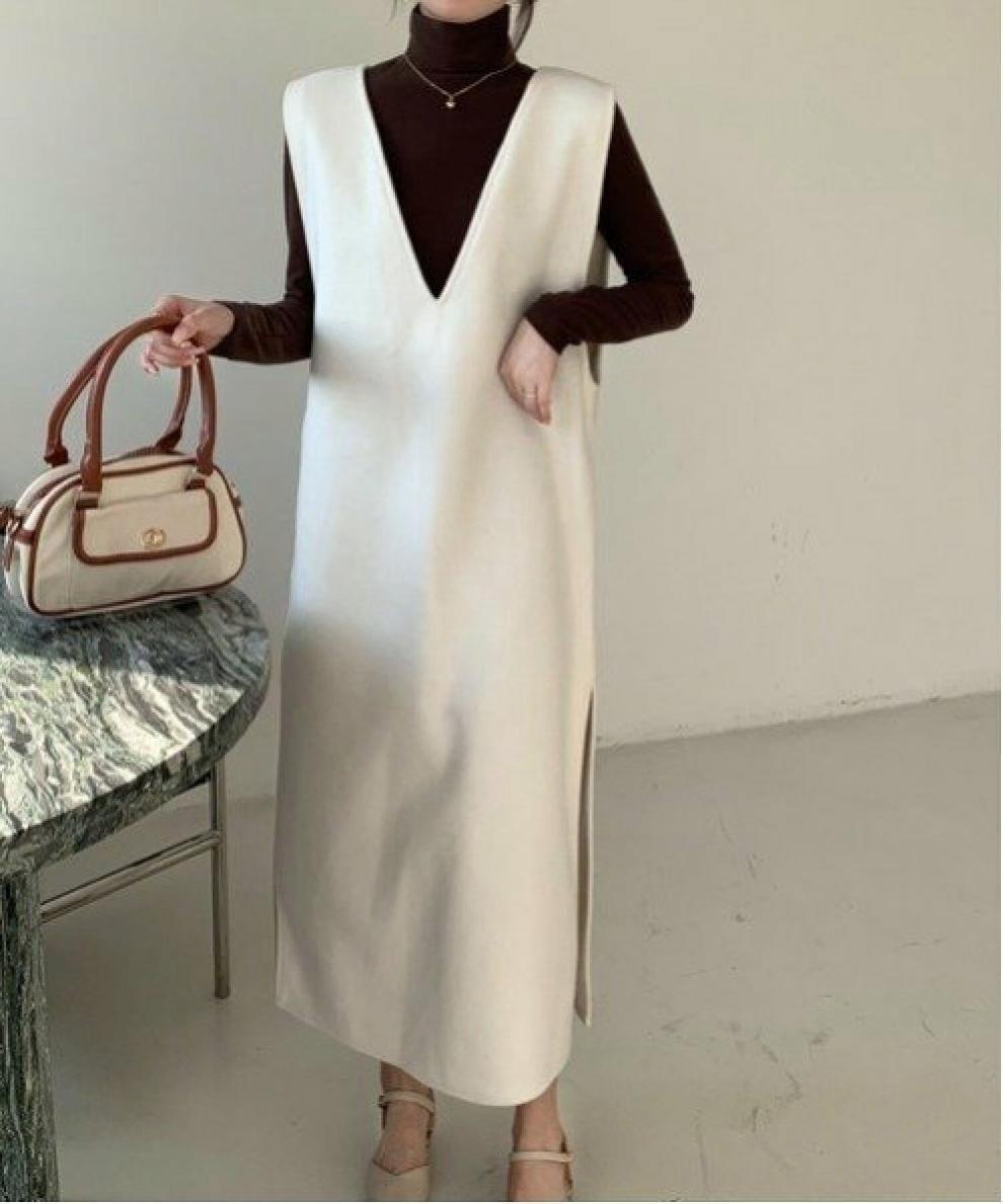 【dress】Vネックベストワンピース　M26527