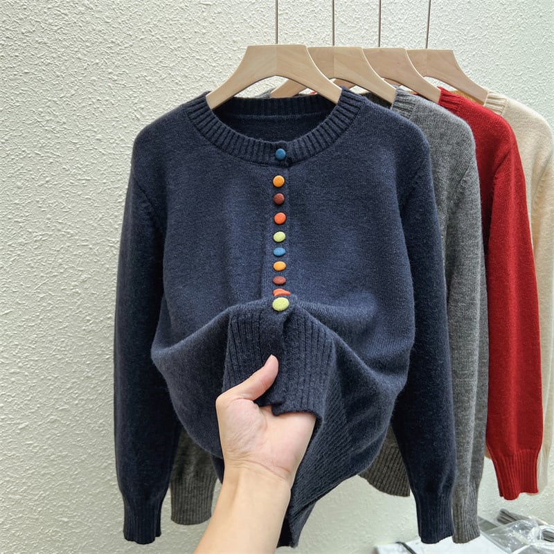【outer】ボーダー柄デザインニットカーデ　M26814