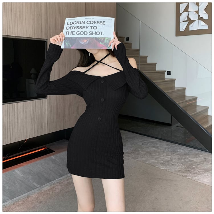 【dress】絶対欲しい ファッションセクシーワンピース着瘦せ　M16984