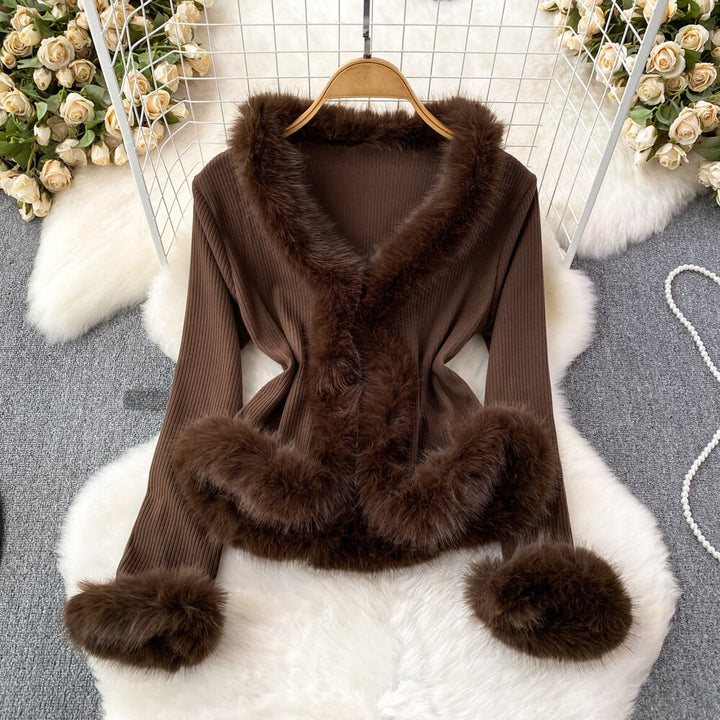 【outer】ファーニットカーデ　M26503