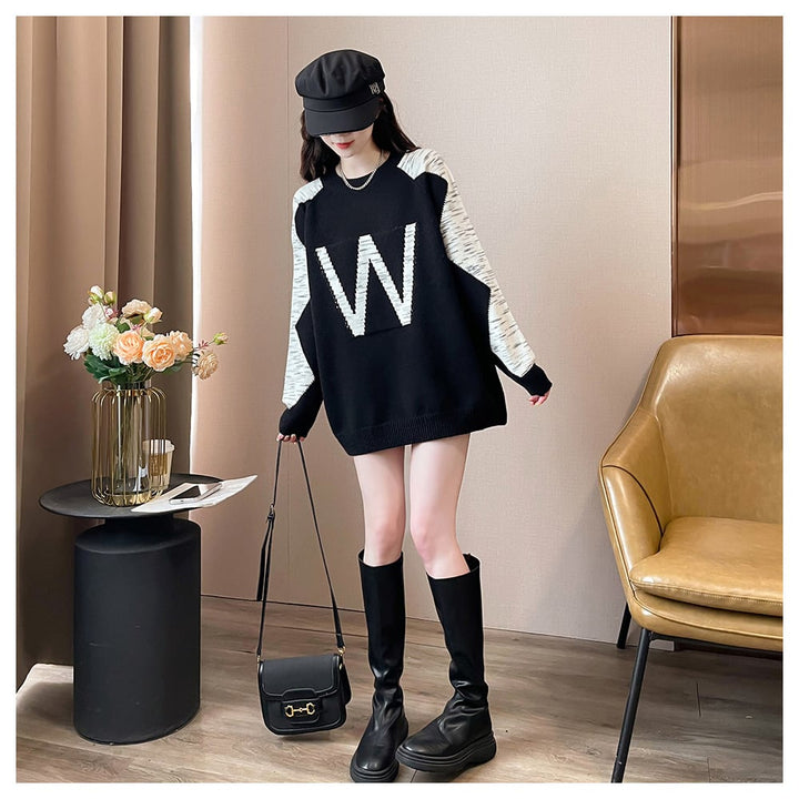 【tops】ジャカードニットセーター　M26572
