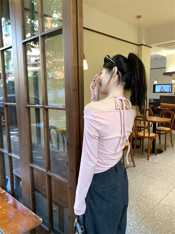 【tops】ボートネック長袖Tシャツ　M29631