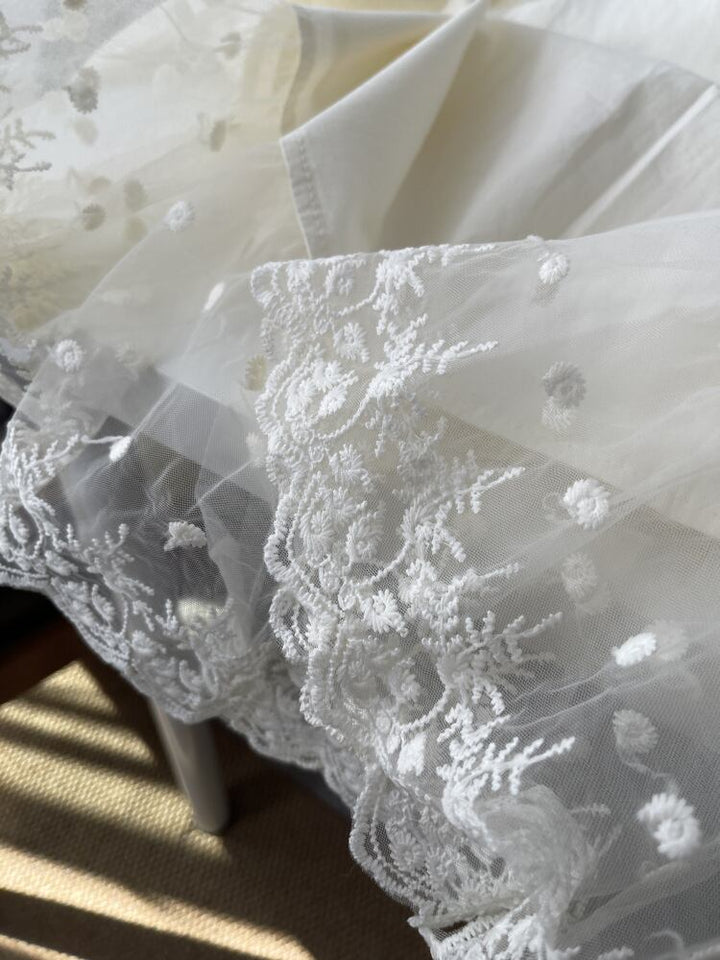 【tops】レース切り替えシャツブラウス　M29700