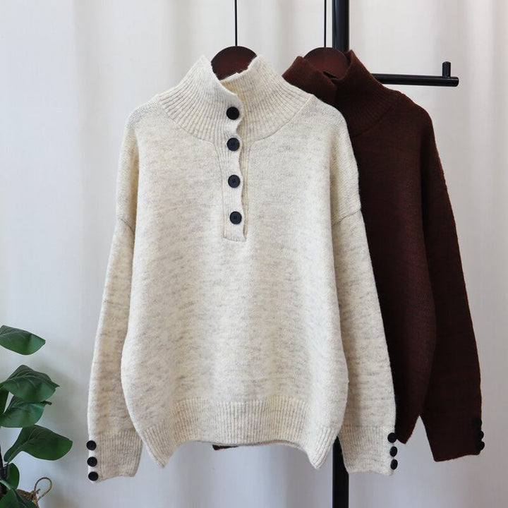【tops】ボタンデザインニットセーター　M27817