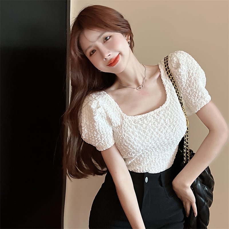 【tops】パフスリーブTシャツ　M25094