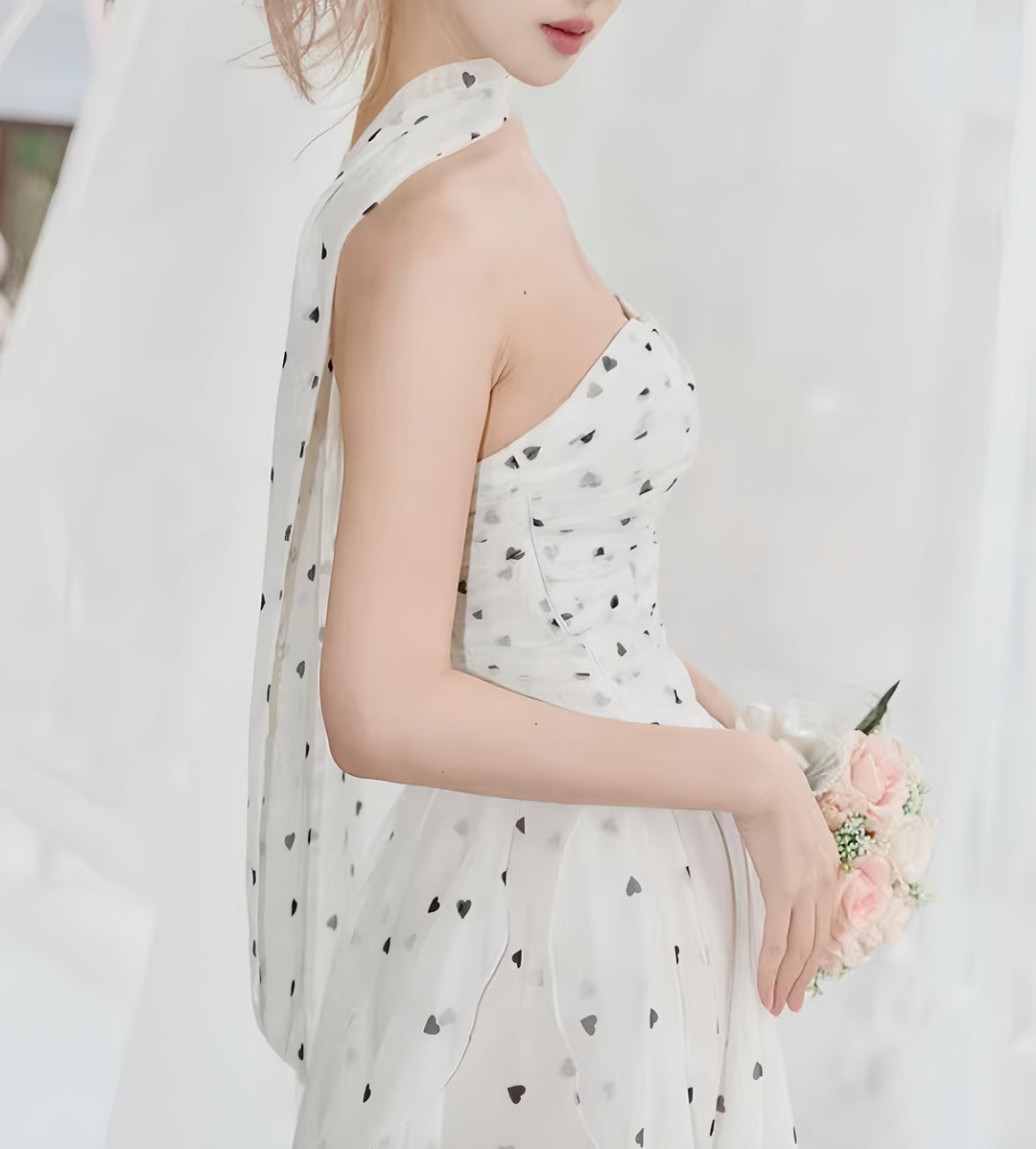 【dress】チョーカー付きハートモチーフロングワンピース　N3563