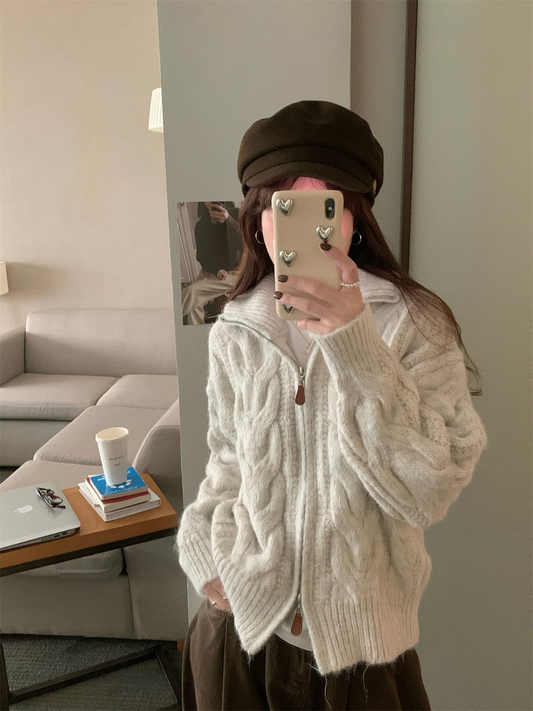 【outer】Wジップニットカーデ　M27741