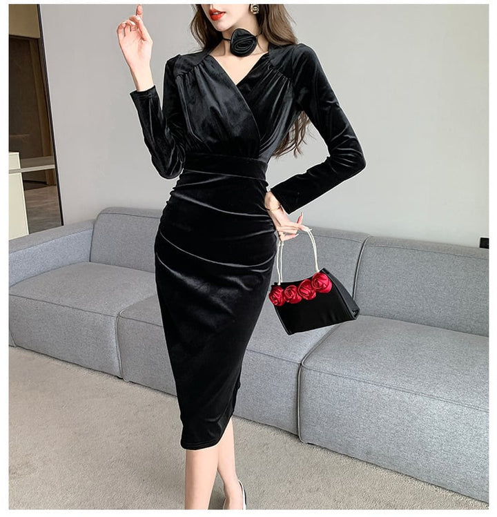 【dress】ベルベットデートワンピース　M18271