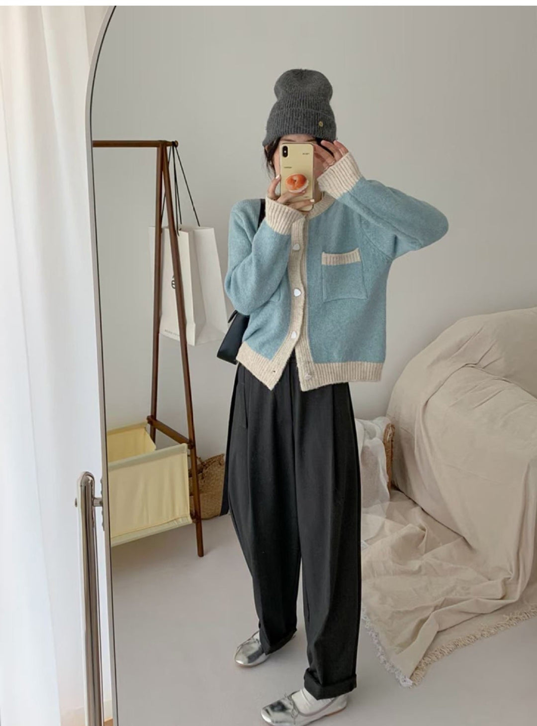 【outer】クルーネックニットカーデ　M17985