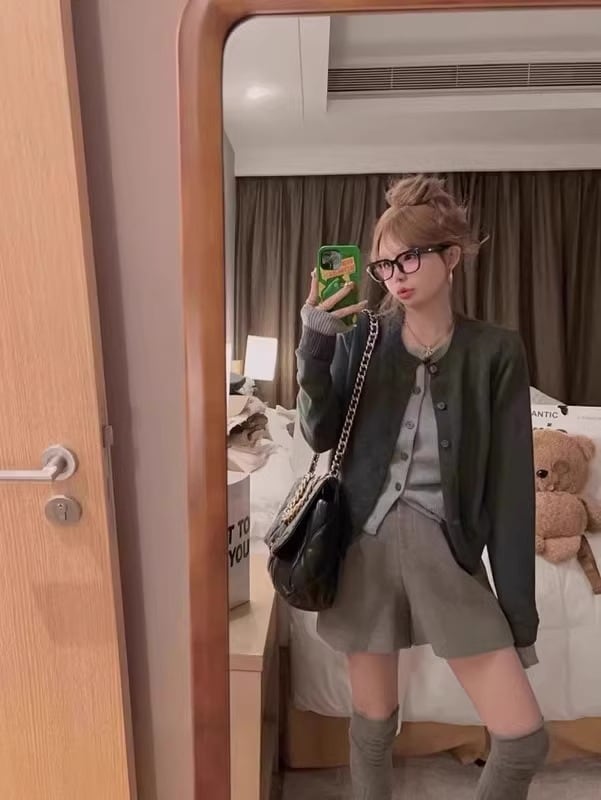 【outer】切り替えニットカーデ　M26765