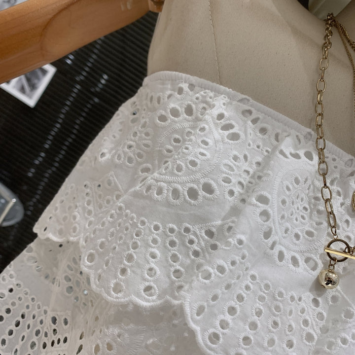 【tops】カットワークベアトップ　M25027