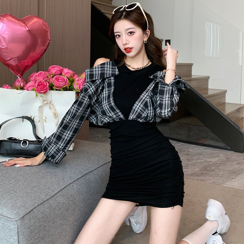 【dress】人気を独占中 ファッション切り替えワンピース　M17637