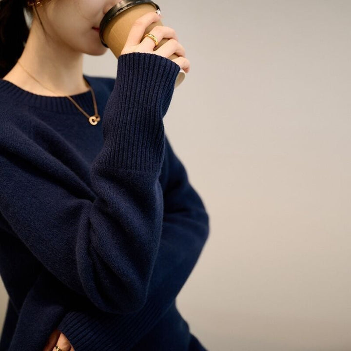 【set】シンプルニットトップス×スリットスカートセット　N2005