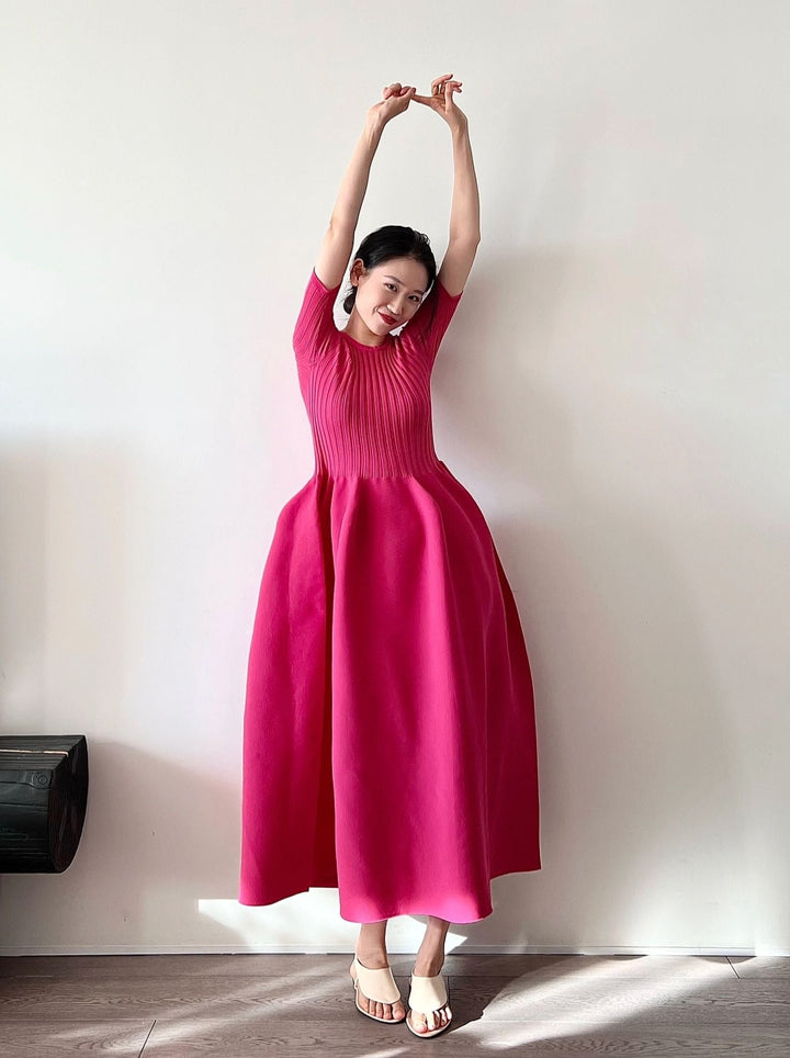 【dress】立体感のあるシルエットワンピース　N-1867