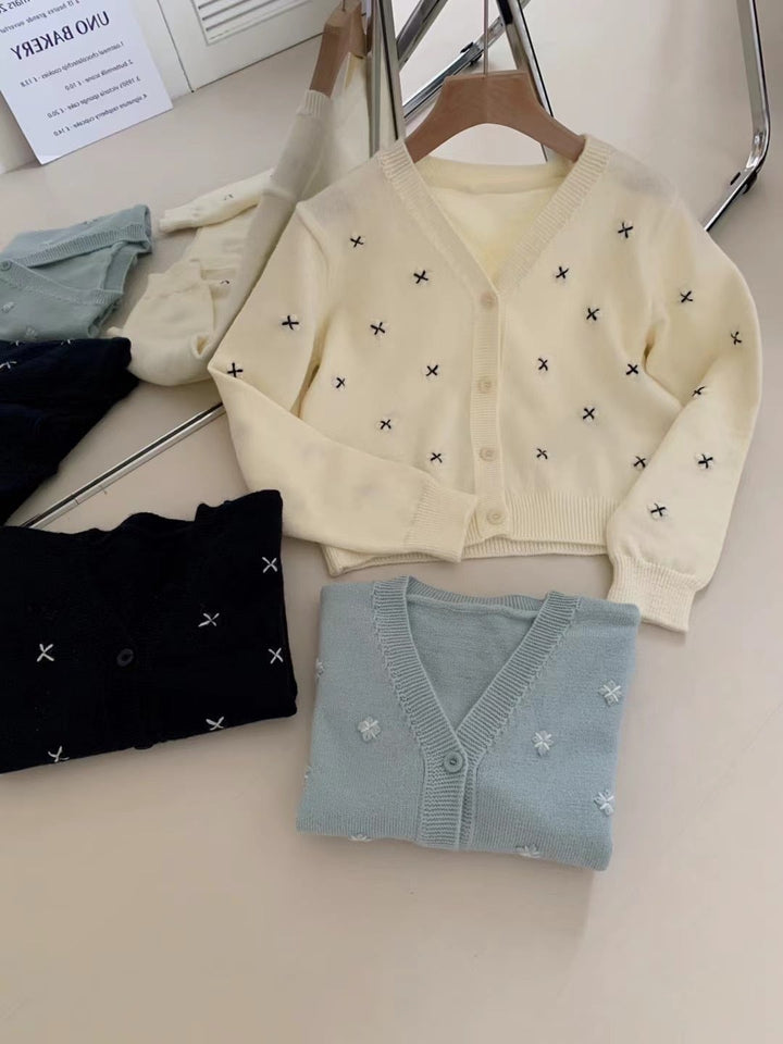 【outer】Vネックニットカーデ　M25925