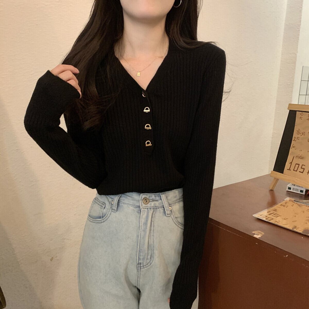 【tops】Vネックニットトップス　M27239