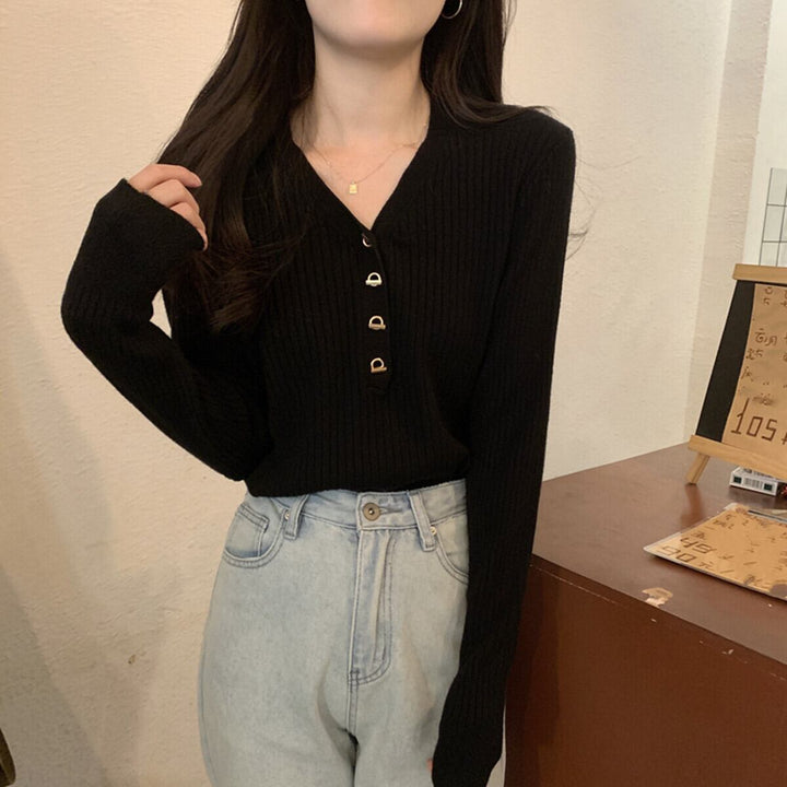 【tops】Vネックニットトップス　M27239