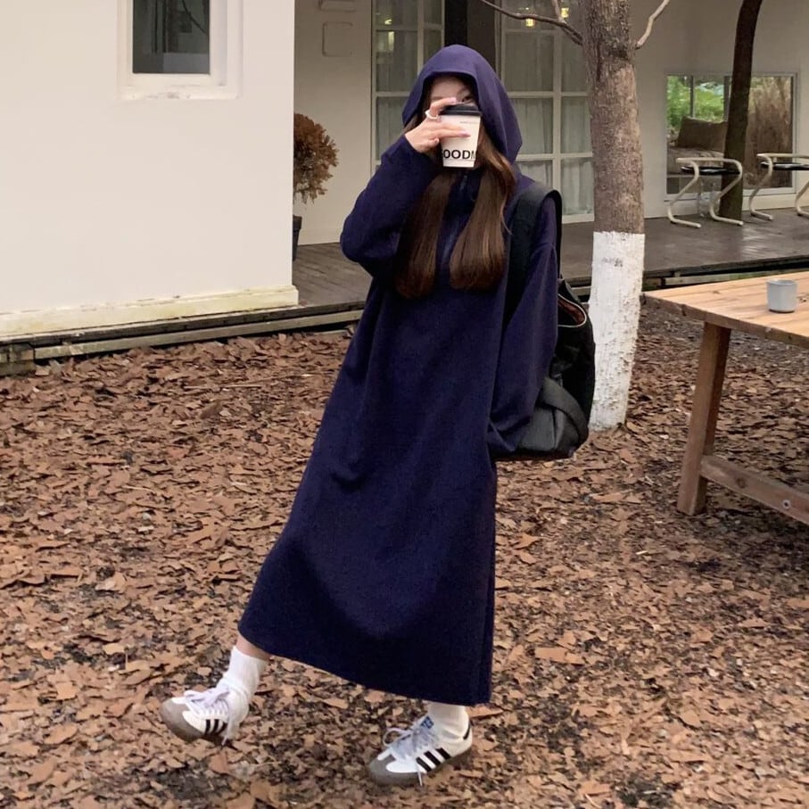 【dress】フード付きカジュアルワンピース　M27651