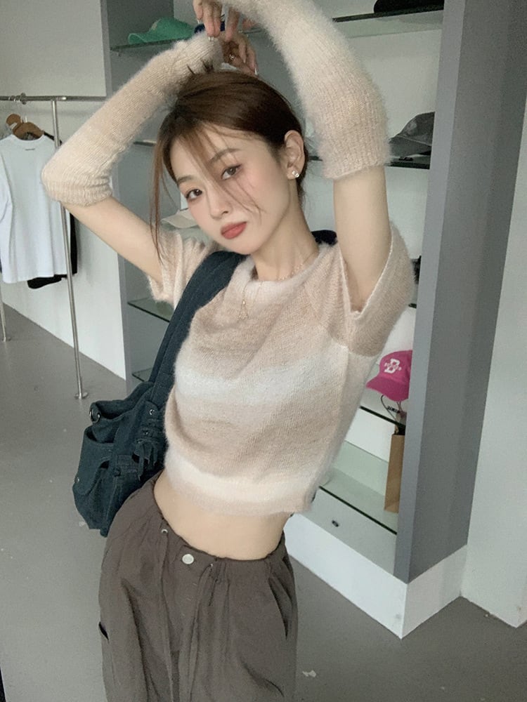 【tops】ニットセーターアームカバー付き　M26934