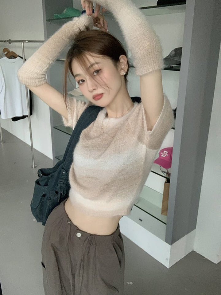 【tops】ニットセーターアームカバー付き　M26934