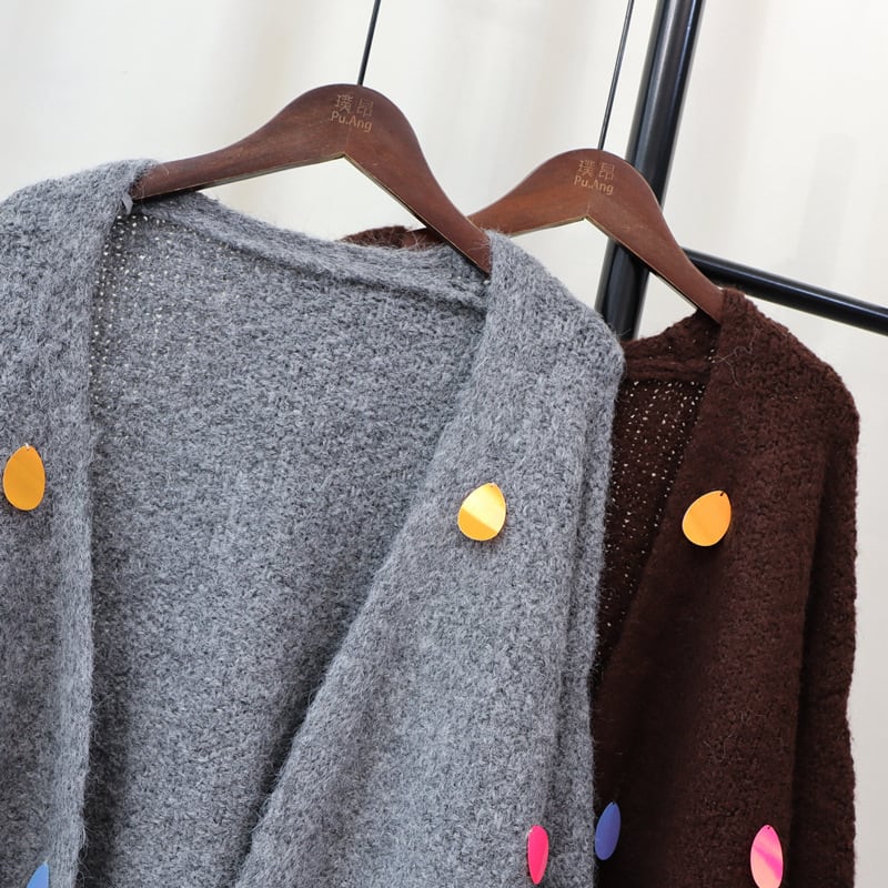 【outer】Vネックニットカーデ　M26373