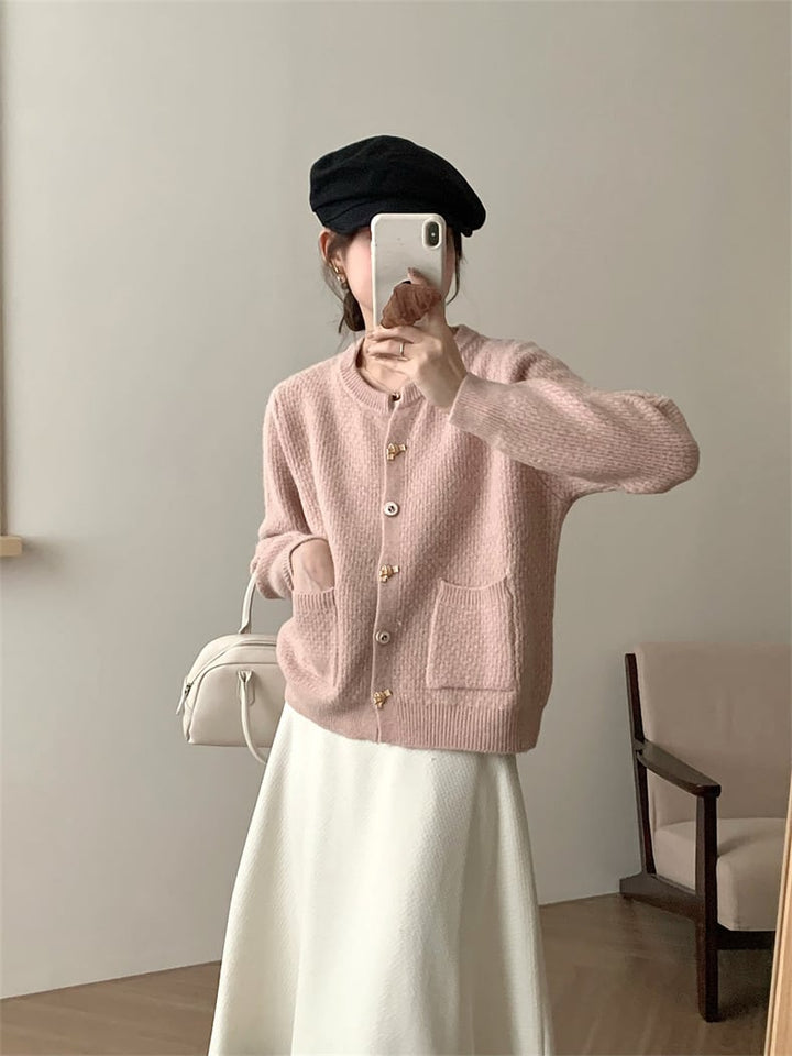 【outer】クルーネックニットカーデ　M25982