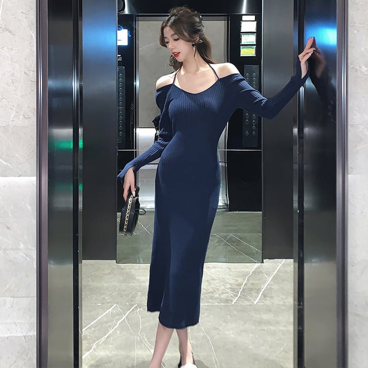 【dress】好感度UPエレガントニットワンピース　M17587