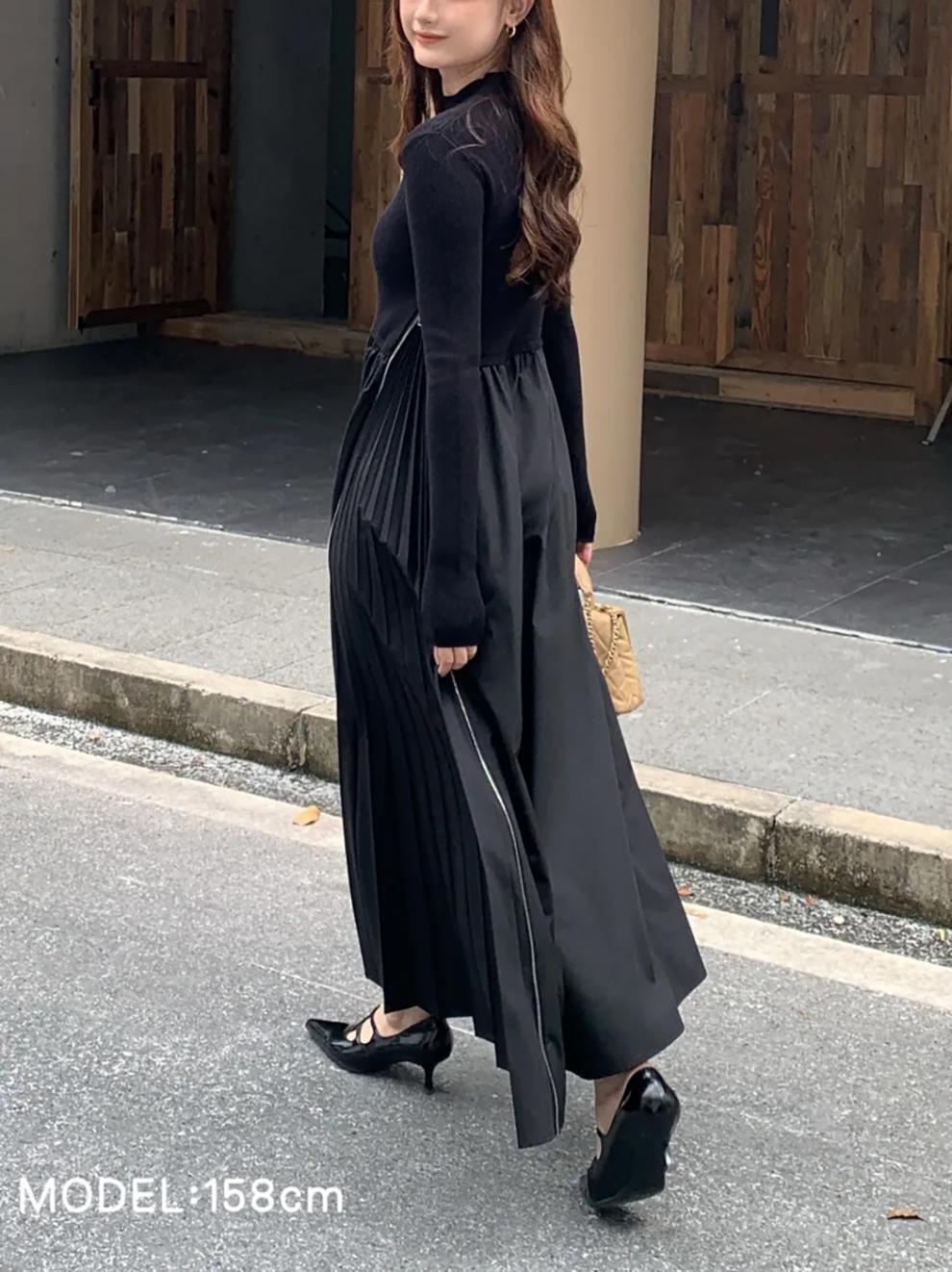 【dress】ニットドッキングワンピース　M28018