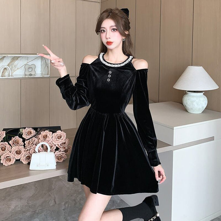 【dress】オフショルダーワンピース　M18564