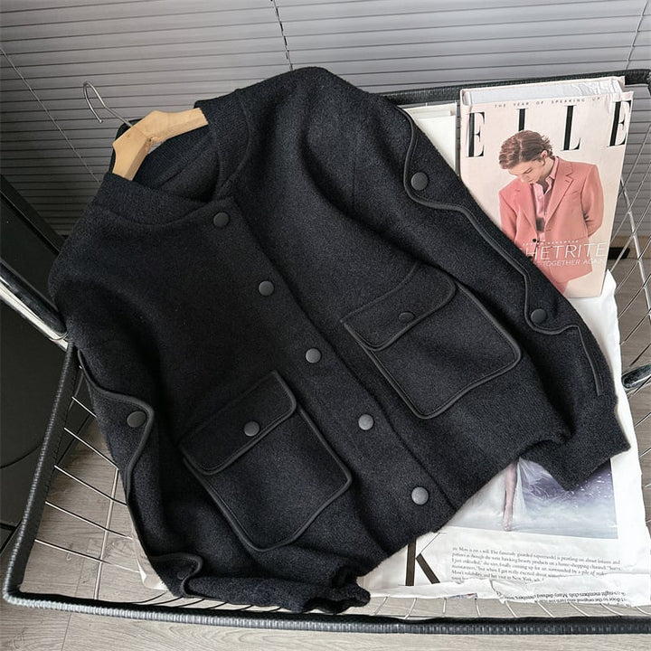 【outer】フラップポケットニットカーデ　M18314