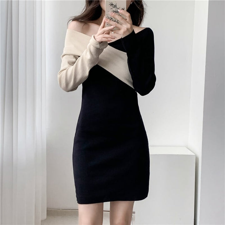【dress】女子力アップエレガントニットワンピース　M17564