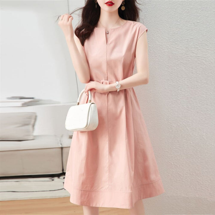 【dress】話題沸騰中 オシャレシンプルノースリーブワンピース　M16855