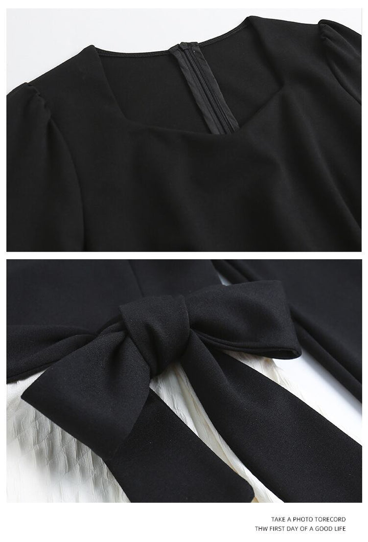 【dress】リボン付き切り替えワンピース　M29549