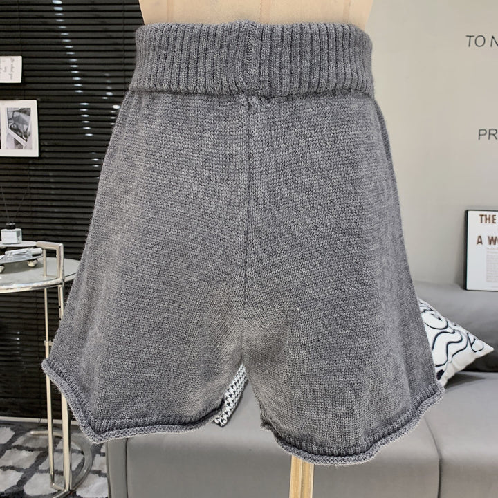 【set】ファーオフショルダーニットセーター×ショートパンツセット　M27914