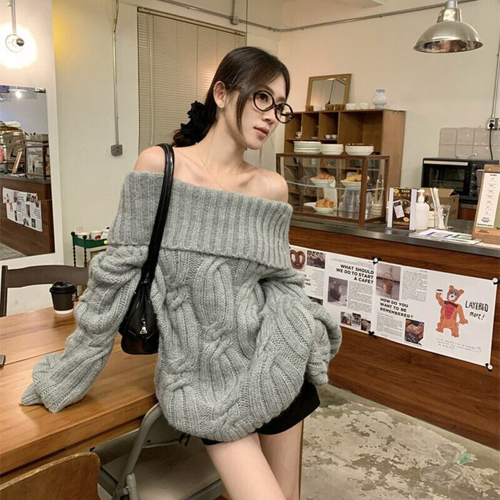 【tops】ボートネックニットセーター　M27457