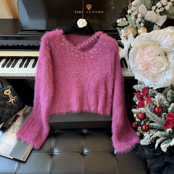 【tops】ビジューニットセーター　M27005