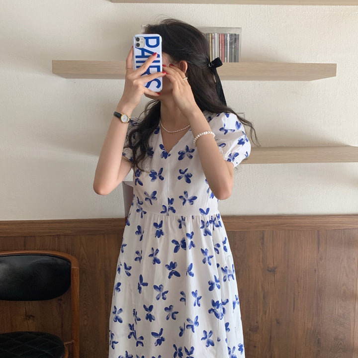 【dress】パフスリーブワンピース　M24628
