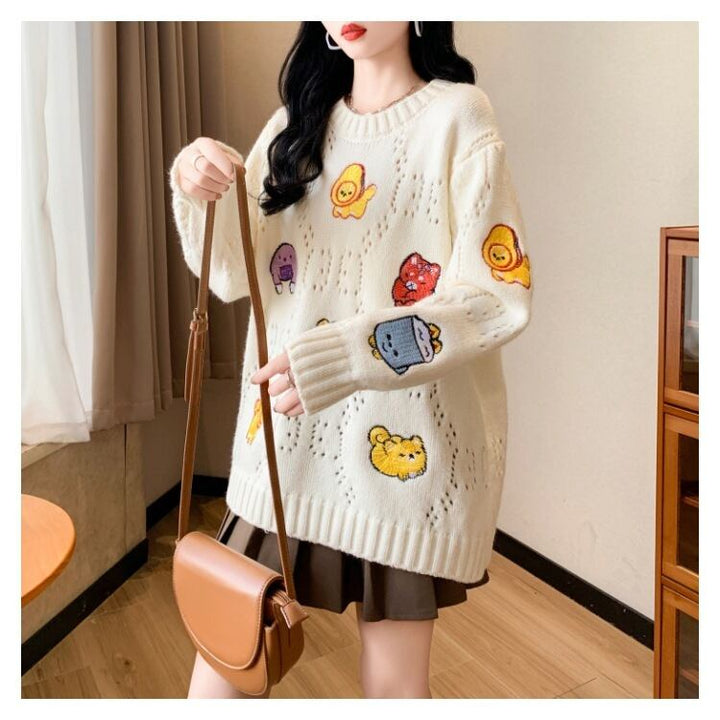 【tops】カートゥーンニットセーター　M19175