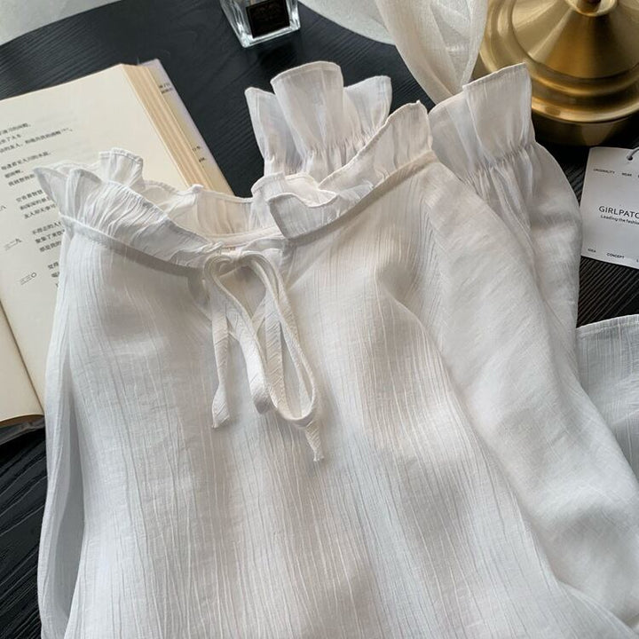 【tops】フリルシャツトップス　M29412
