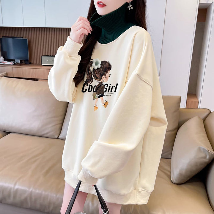 【tops】裹起毛切り替えプルオーバー　M28733
