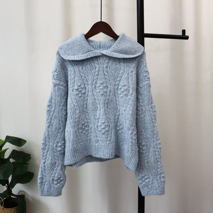 【tops】折り襟ニットセーター　M26898